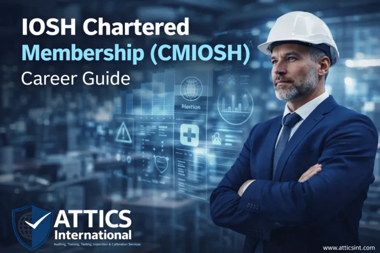 Health and safety professional achieving IOSH Chartered Membership CMIOSH