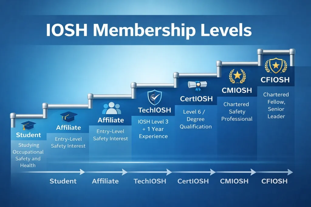 IOSH membership levels progression to Chartered Membership CMIOSH