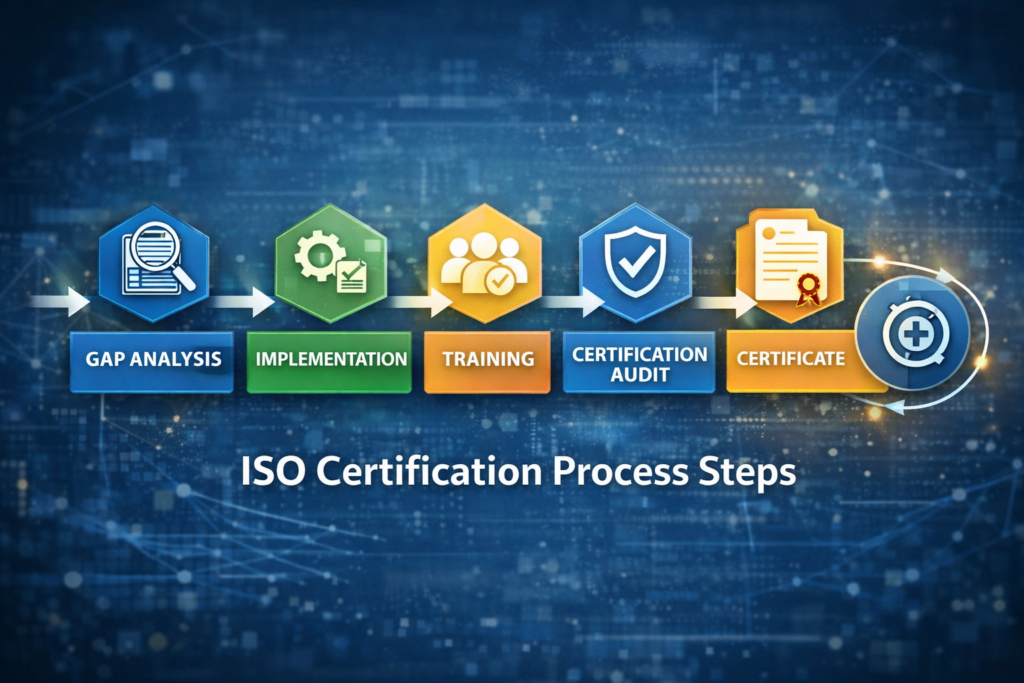 ISO Certification Process Flowchart ISO Certification Process Steps from Gap Analysis to Continuous Improvement