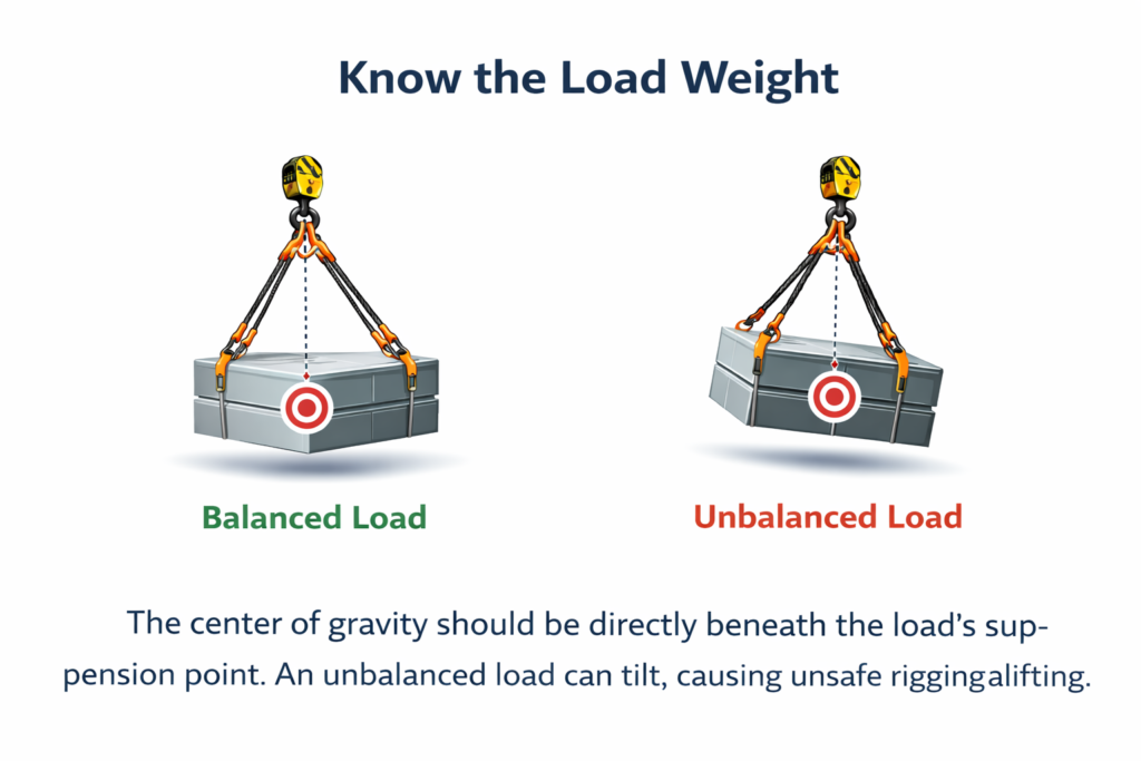 What is Rigging Safety?Complete Beginner Guide to Safe Lifting and Load Handling 7 center of gravity diagram in rigging load lifting