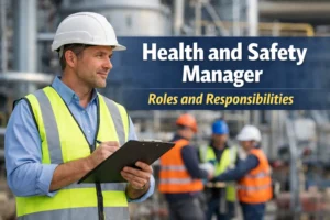 Health and Safety Manager: Roles, Responsibilities, Skills and Career Guide 4 health and safety manager inspecting workplace safety