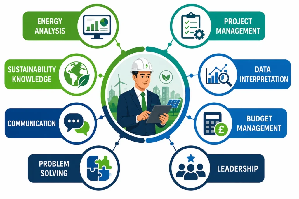 Energy manager skills infographic