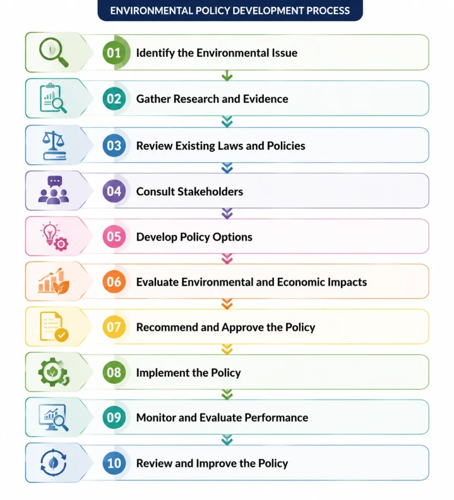 Environmental policy development process flow