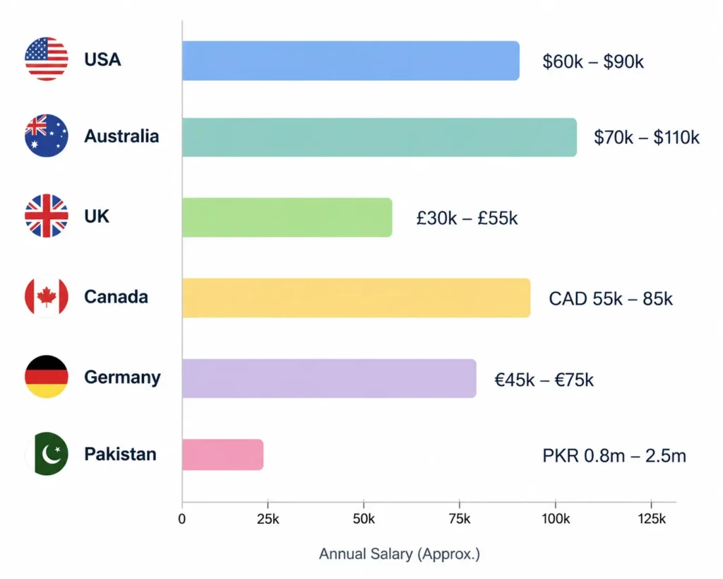 Global salary comparison chart
