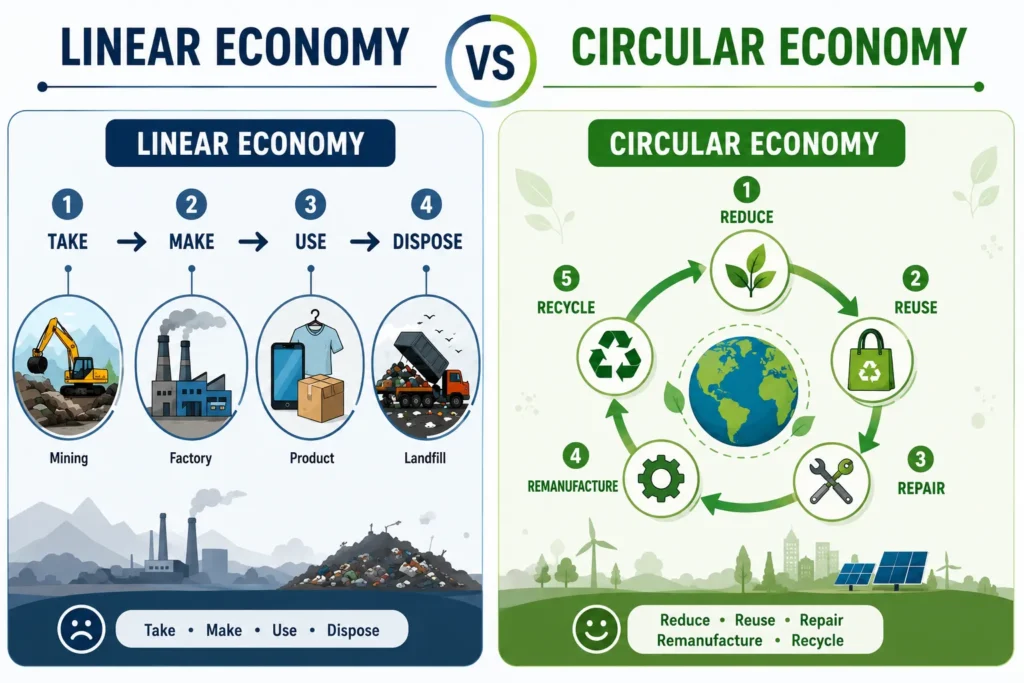 Linear Economy vs Circular Economy Comparison