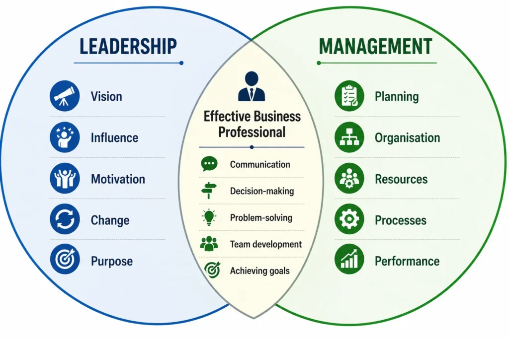 Leadership and Management Overlap Diagram